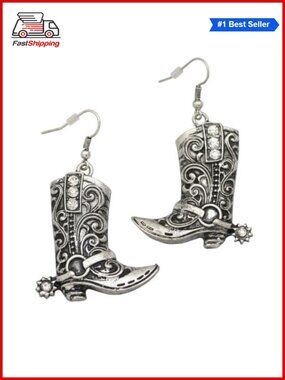 ✨ Western Cowgirl Boots Texas Spur Dangle Drop Earrings Rodeo Boho